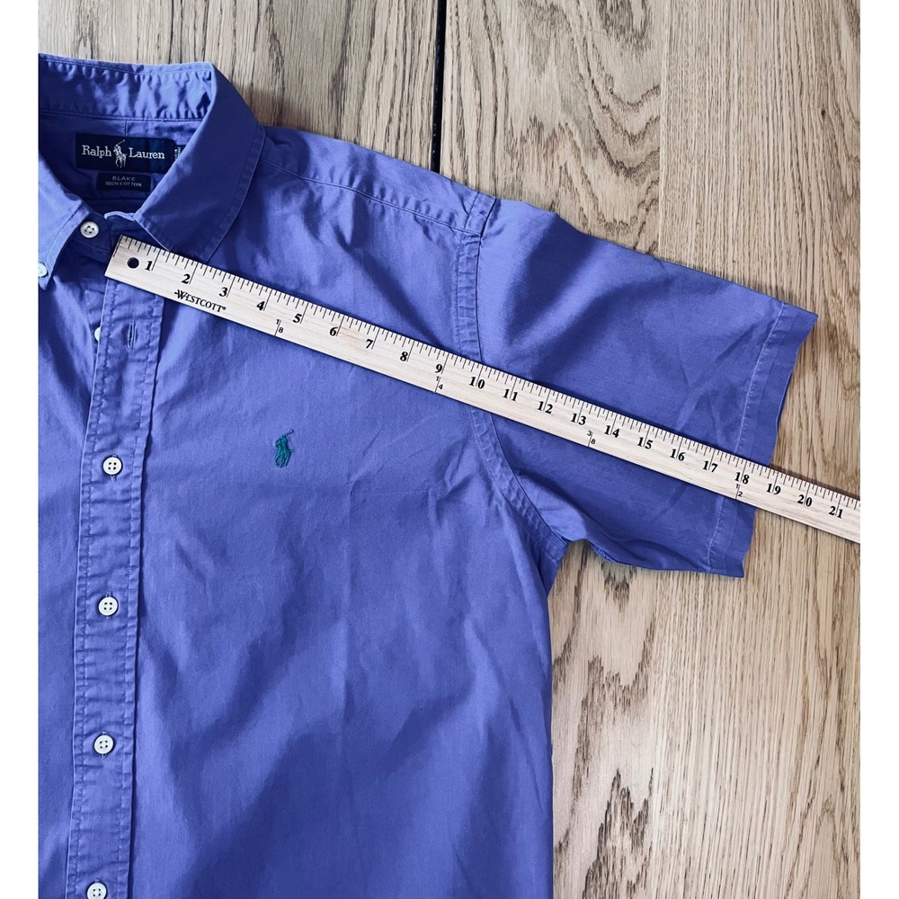 Ralph Lauren Blake Button Down Shirt Medium Purple Short Sleeve Preppy Y2K - Picture 6 of 6
